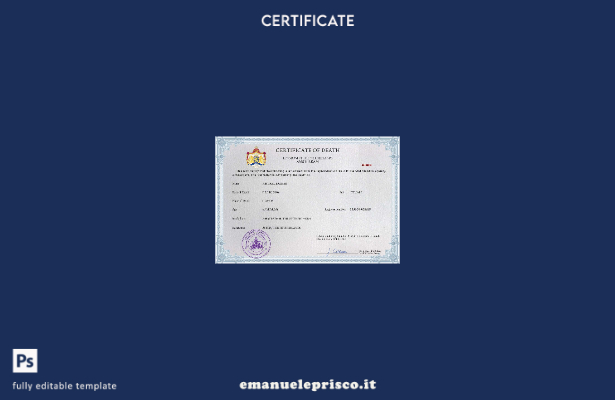 modello PSD del certificato di morte olandese in stile verificato